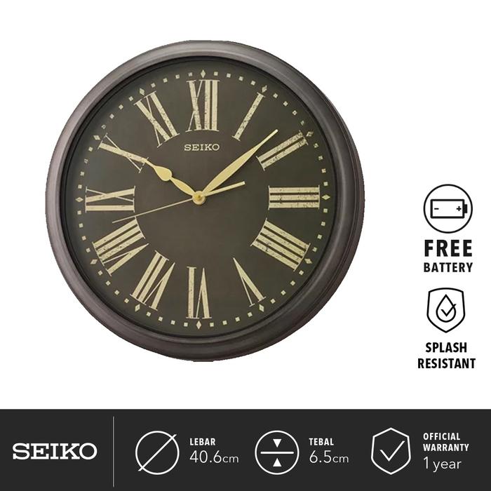 Gambar Jam Dinding Seiko QXA771 K & J 40.6cm Splash Resistant Quartz Ori - QXA771K-Black dari Seiko Clock undefined Tokopedia