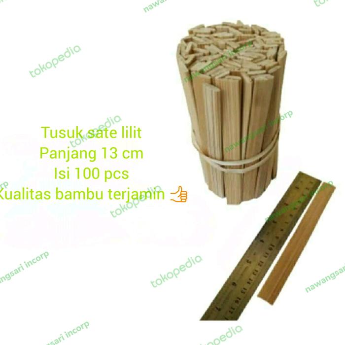 Gambar tusuk sate lilit Halus Rapi( 13 cm per 100 pcs) dari midori by me undefined Tokopedia