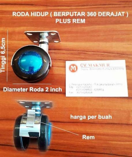 Jual Roda Furniture 2 inch / 50mm hidup PLUS REM / Roda RAK Castor ...