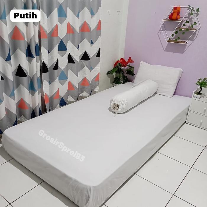 Gambar Sprei polos single bed/bukan embos ukuran 90x200 cocok buat hotel - Putih, 90x200x20 set dari GUDANG BEDROOM undefined Tokopedia