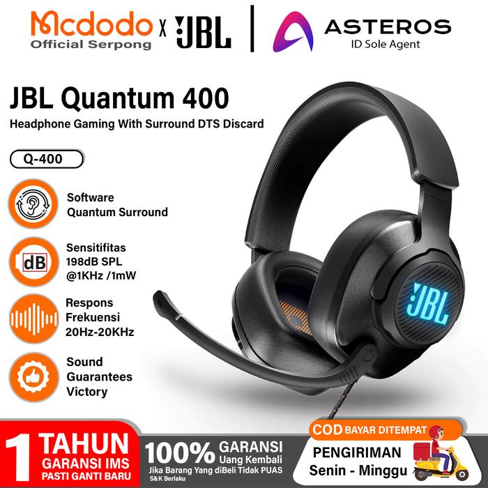 Gambar JBL QUANTUM 400 Q400 Wired Over Ear Gaming Headset Surround - JBL Quantum 400 dari MCDODO Official Serpong undefined Tokopedia