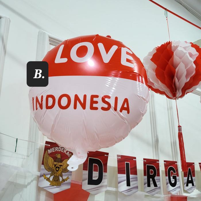 Gambar Dekorasi Aksesoris Merdeka 17 Agustus Banner Bendera Balon Gantungan - B dari SJ'STORE undefined Tokopedia