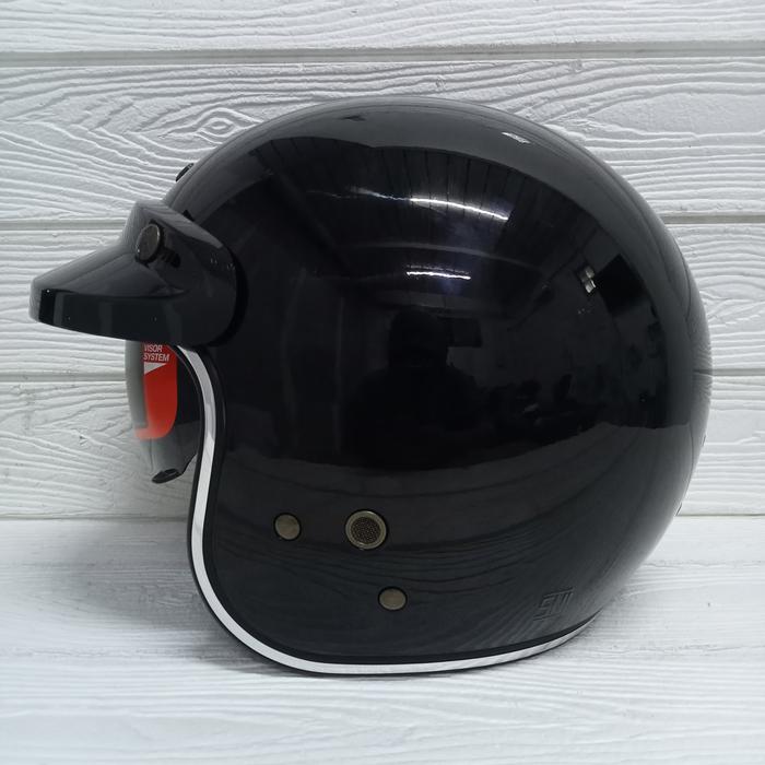 Jual NJS RETRO NX2 NX-2 SOLID BLACK GLOSSY FREE PET INTERCOM READY