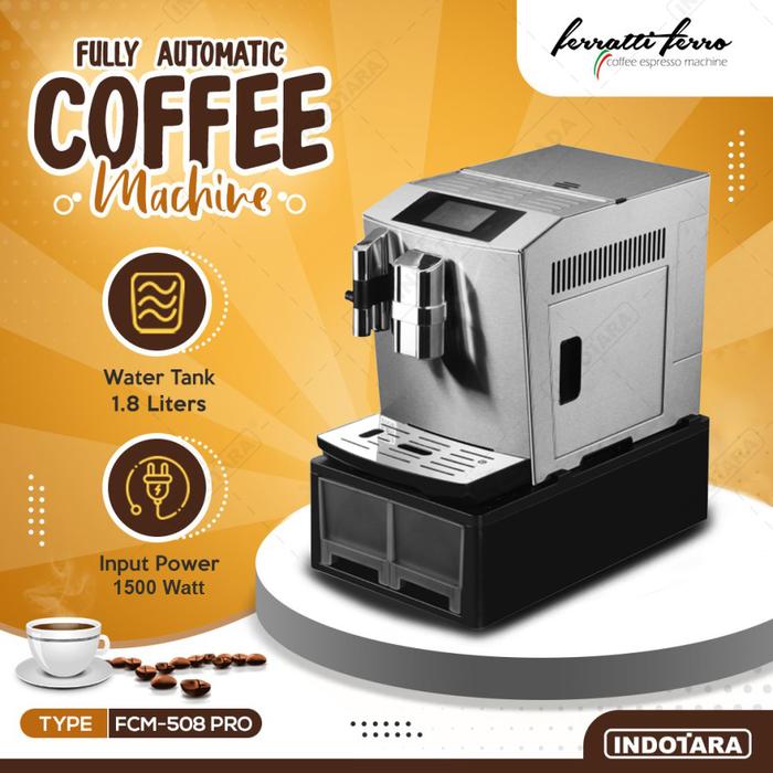 Gambar Mesin Kopi Otomatis Ferratti Ferro - FCM508 Pro - Mirror Chrome dari PT. Indotara Persada undefined Tokopedia
