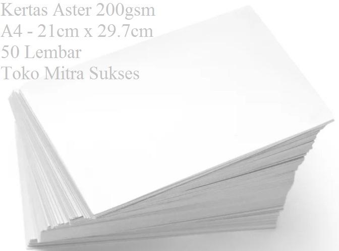 Gambar Kertas Aster 200gsm A4 isi 50 Lembar - A4 dari Toko Mitra Sukses undefined Tokopedia