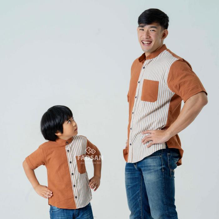 Gambar Baju Koko Couple Ayah dan Anak Laki Laki FADSAN Wara Series Mint - WARA TERACOTTA, SIZE ANAK S dari FADSAN undefined Tokopedia