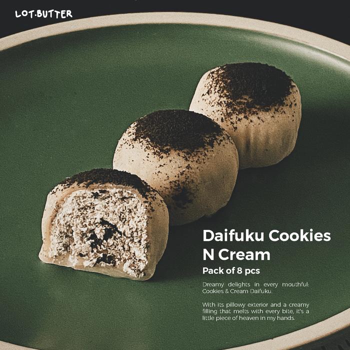 Gambar Mochi Cookies n Cream Daifuku (CNC) Box Isi 8 Pcs Filling Soft Cream dan Cookies Lot Butter dari Lot Butter undefined Tokopedia