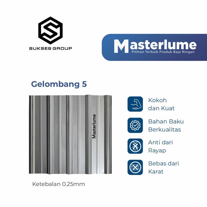 Gambar ATAP GALVALUM GELOMBANG 5 (MASTERLUME) TEBAL - 0.25 dari SUKSES MEKAR ABADI undefined Tokopedia