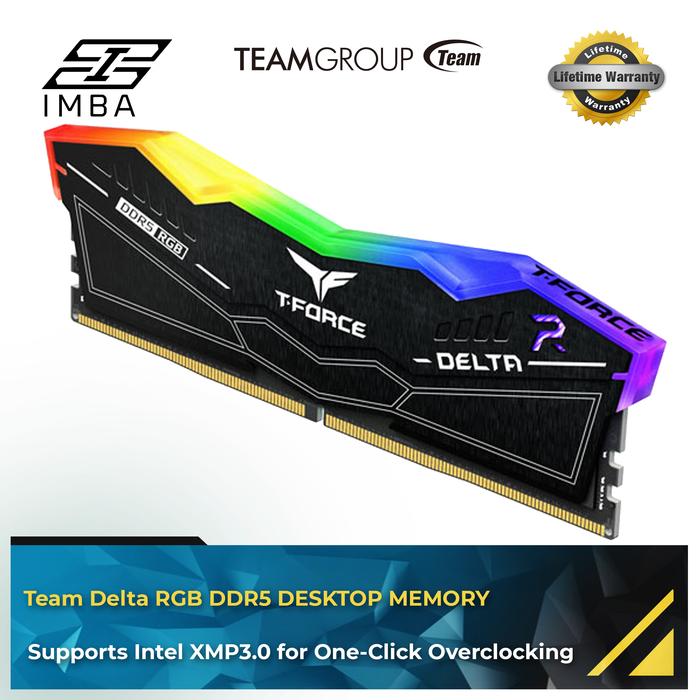 Promo Team T-Force Delta RGB 32GB (16X2) DDR5 6400MHz Black [RAM