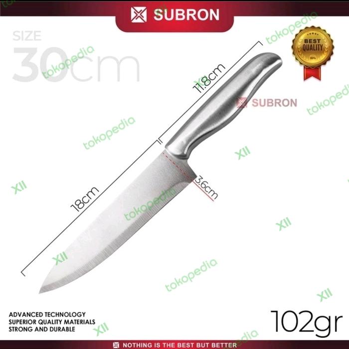 Gambar SUBRON KN~S07 Pisau Dapur 30 Cm Stainless Kitchen Knife Tajam & Tebal dari Xll Yoss undefined Tokopedia