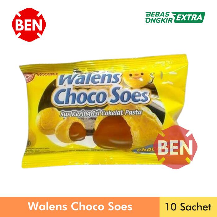 Gambar Nissin Walens CHOCO Soes 1 Renceng 10 Sachet Kue Sus Chocolate Coklat dari Ben Motoshop undefined Tokopedia