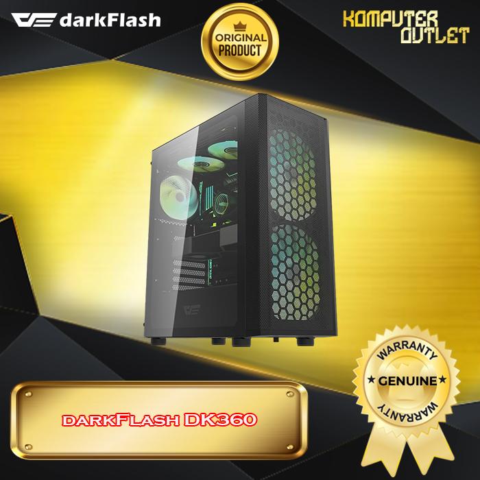 Gambar DARKFLASH DK360 ATX TEMPERED GLASS PC CASE GAMING - CASING PC - Hitam dari Komputeroutlet undefined Tokopedia