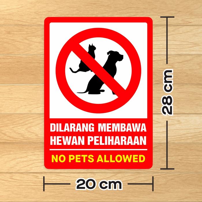 Gambar Stiker Dilarang Membawa Hewan Peliharaan Sticker Sign No Pets Allowed - 28 x 20 cm dari Bungur-Shop undefined Tokopedia