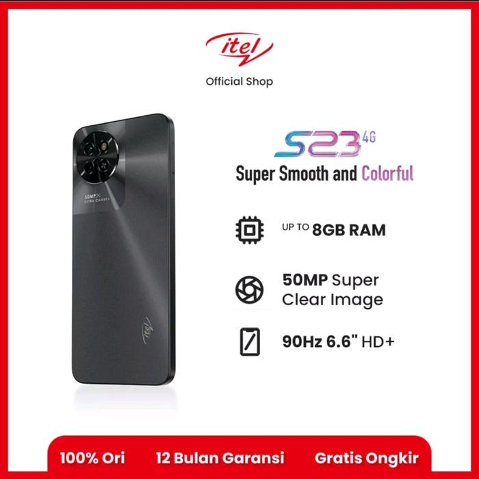 Gambar ITEL S23 16GB(8+8)/128GB ORIGINAL GARANSI RESMI SEGEL NO REPACK - Hitam dari SERBA-MURAH Shop undefined Tokopedia