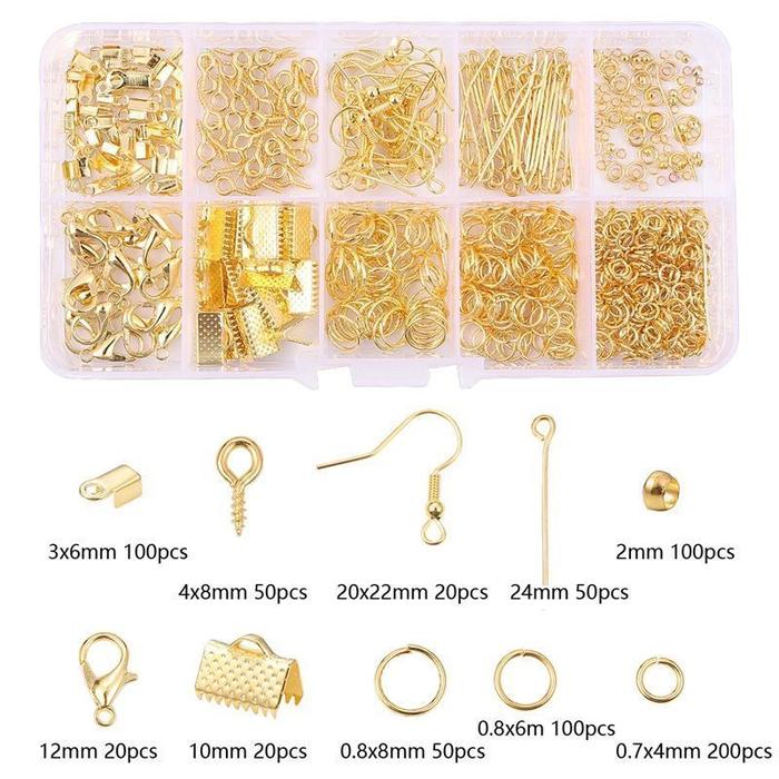 Gambar 710pcs/Set Kait Lobster DIY Jump Ring Jewelry Making Kit Jump Rings - Emas dari Penny-Y undefined Tokopedia