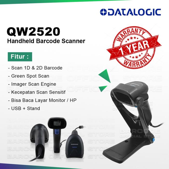 Gambar Datalogic Scanner Barcode QW-2420 / QW2420 2D / 2 Dimensi E-Faktur USB - QW2520 dari Barcode Store Solutions undefined Tokopedia