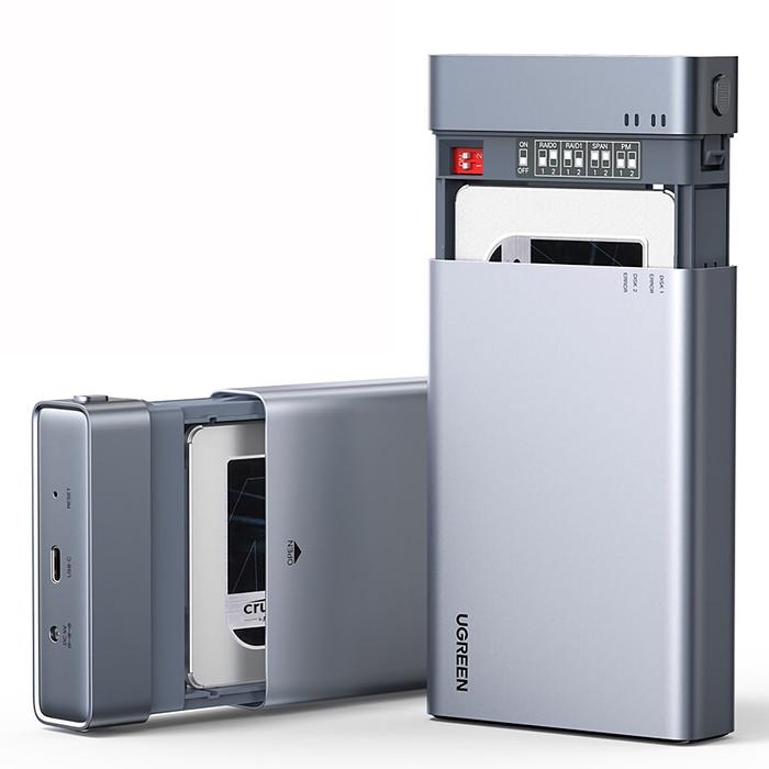 Gambar Ugreen 2.5 inch SATA Dual Bay Raid Enclosure 80857 dari Radix Teknologi undefined Tokopedia