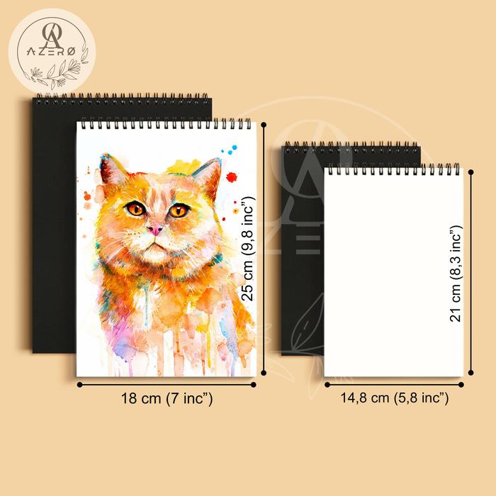 Gambar Watercolor Buku Gambar Tebal 250 gsm B5 A5 A6 / Sketchbook Watercolor - BLACK, B5 (18 x 25 cm) dari Azero_Store undefined Tokopedia