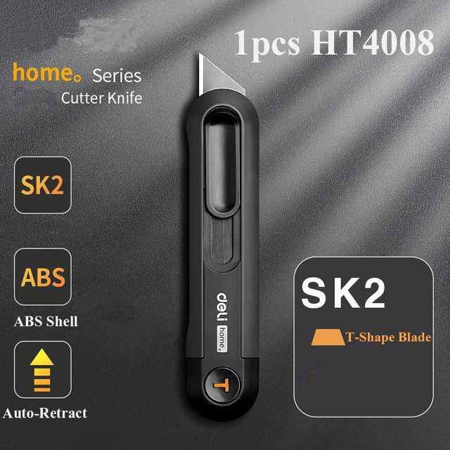 Gambar Cutter Pisau Baja Hitam Tajam Auto Retract Lock Snap SK2 Serbaguna - HT4008 dari BAGINDA-STORE47 undefined Tokopedia