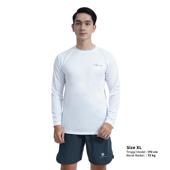 Gambar Tiento Kaos Dryfit Lengan Panjang Baju Olahraga Running Gym Fitness - WHITE, 3XL dari TIENTO INDONESIA undefined Tokopedia
