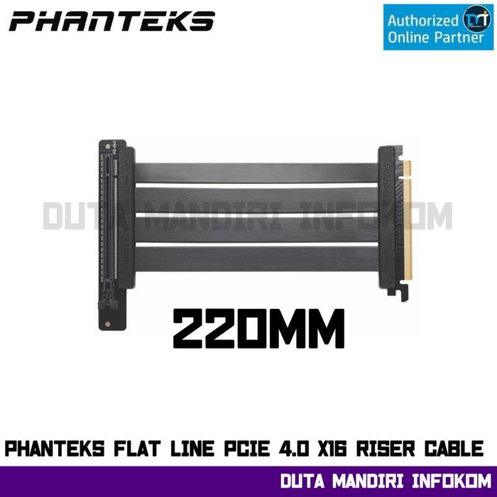 Gambar Phanteks Flat Line PCI-e 4.0 x16 Vertical GPU Riser Cable Extender - 220mm dari Duta Mandiri Infokom undefined Tokopedia