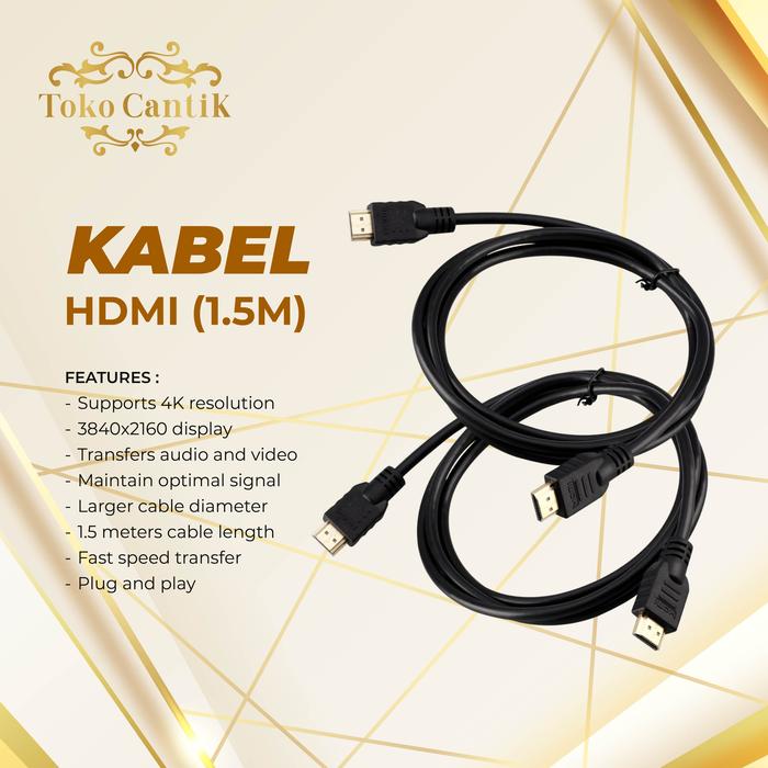 Jual Kabel HDMI 1.5 Meter Gold Plate High Speed - Kabel Hdmi 1.5m 1 ...