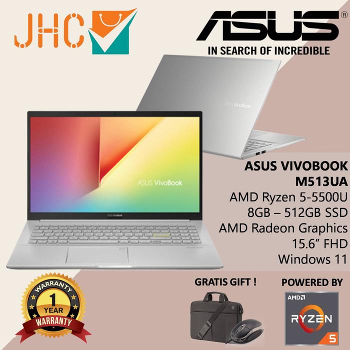 ASUS VIVOBOOK 15 M513UA Ryzen 5500U 8GB 512GB SSD Win 11 8GB  512GB SSD di Junhua Computer Tokopedia