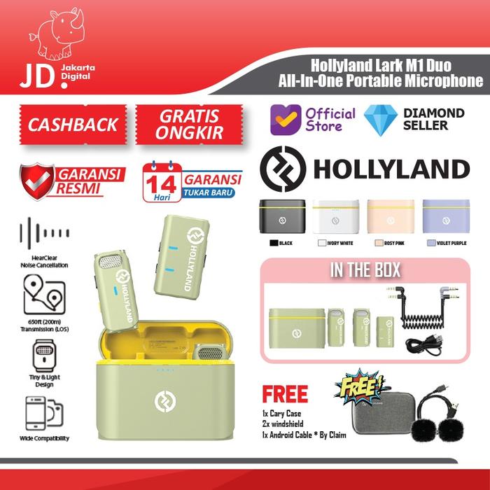 Gambar Hollyland Lark M1 Duo All-In-One Portable Microphone - mint, PAKET A dari Jakarta Digital 8 undefined Tokopedia