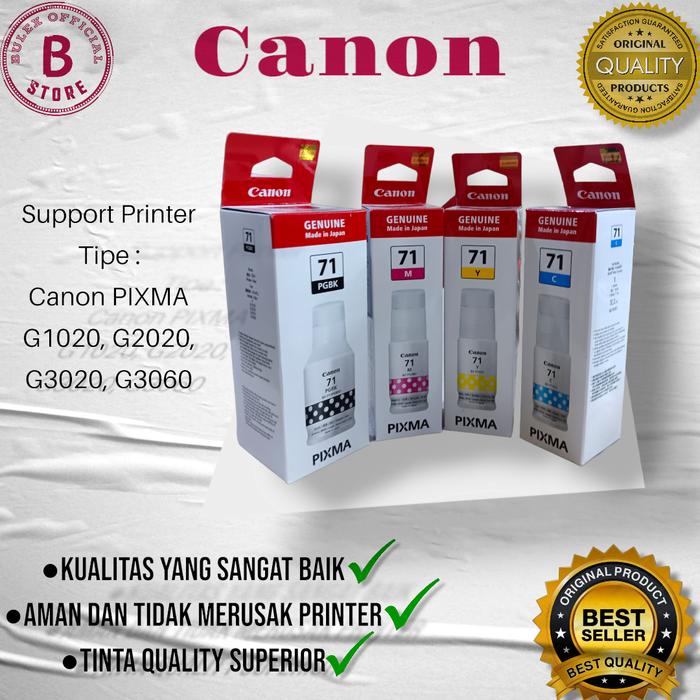 Gambar Tinta Canon GI-71 Printer PIXMA G1020 G2020 G3020 Varian-Hitam - 1 set dari Bulex Official Store. undefined Tokopedia
