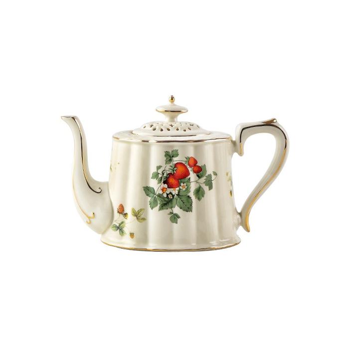 Gambar Lourdes Tea Pot Set / Teko Cangkir Teh Keramik Eropa Cantik Aesthetic - Strawberry Pot dari Eraque undefined Tokopedia