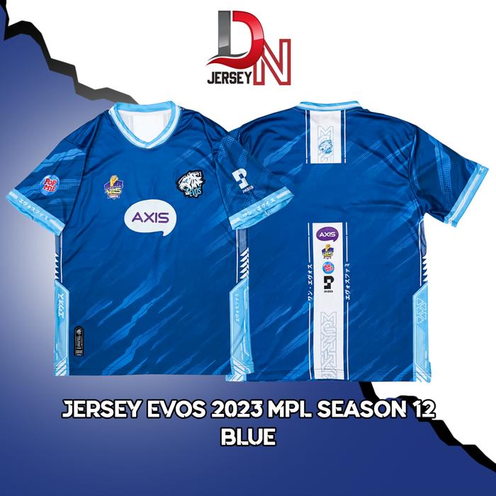Gambar JERSEY EVOS BAJU KAOS EVOS 2023 SEASON 12 (gratis custom nickname) - Biru, S ANAK dari DnJersey undefined Tokopedia