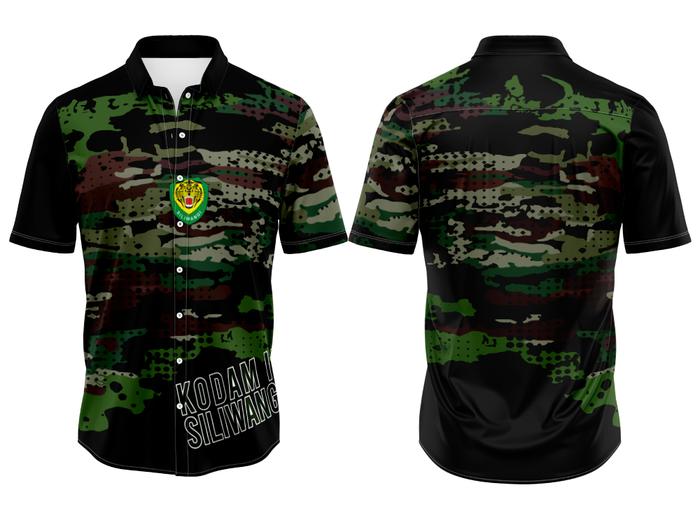Gambar Baju Kaos Kemeja Pria TNI KODAM III SILIWANGI Fullprint 01 - S dari Dini_store undefined Tokopedia