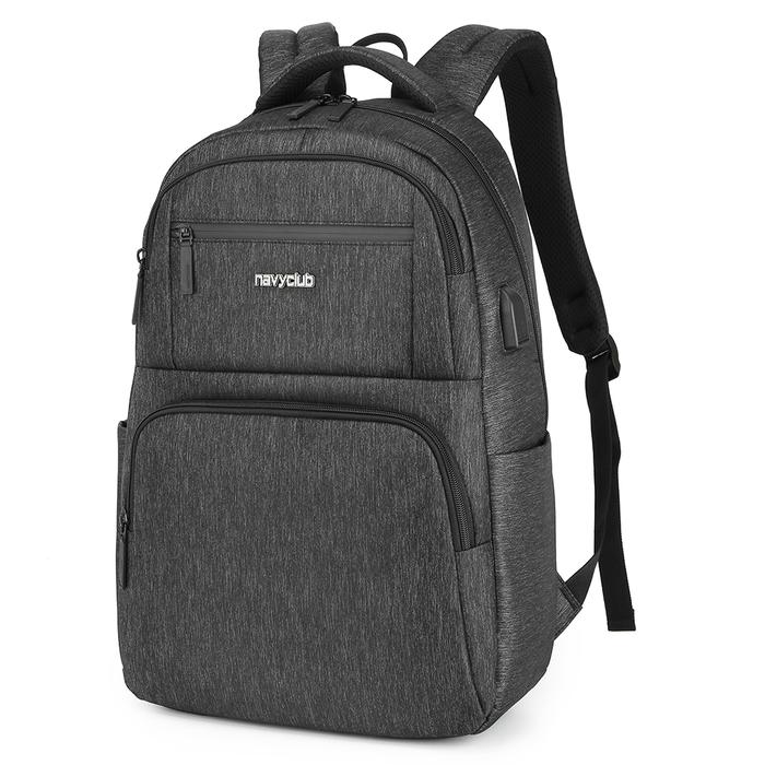 Gambar Navy Club Tas Ransel Laptop EJH - Backpack Daypack USB Port Tas Pria Wanita Free Bag Cover - Hitam dari Navy Club undefined Tokopedia