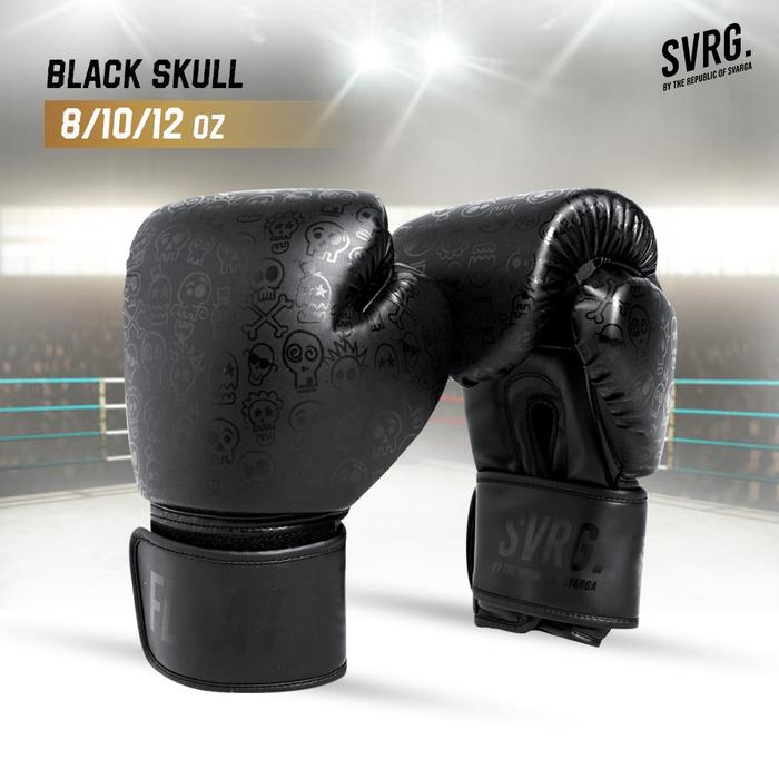 Gambar Svarga Boxing Gloves - Sarung Tinju Muay Thai - MMA - Kickboxing - Boxing Black, 10 oz dari SVRG Store undefined Tokopedia