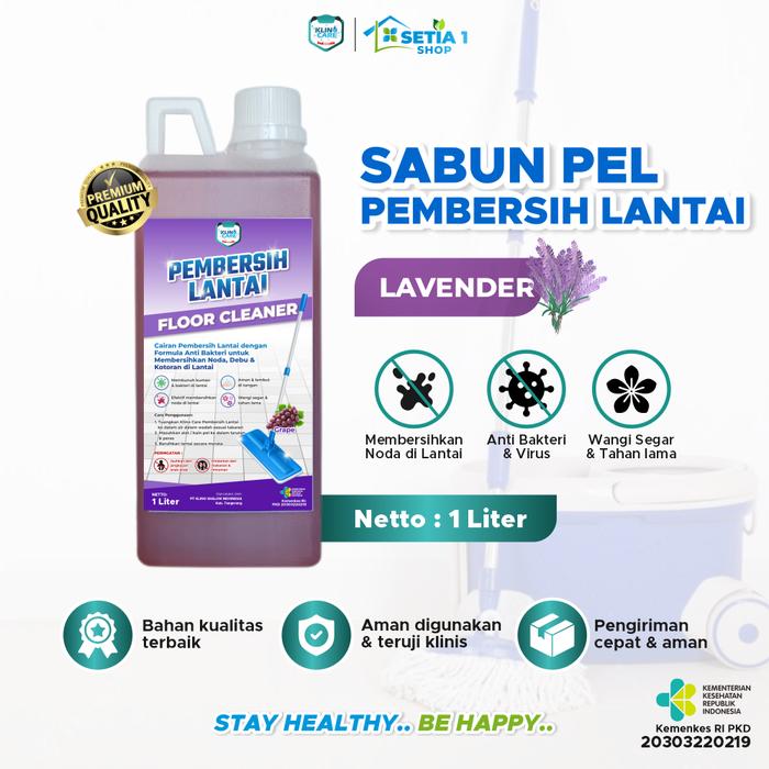 Gambar Cairan Pembersih Lantai 1 Liter KLINO CARE Floor Cleaner Sabun Pel - lavender dari setia1.shop undefined Tokopedia