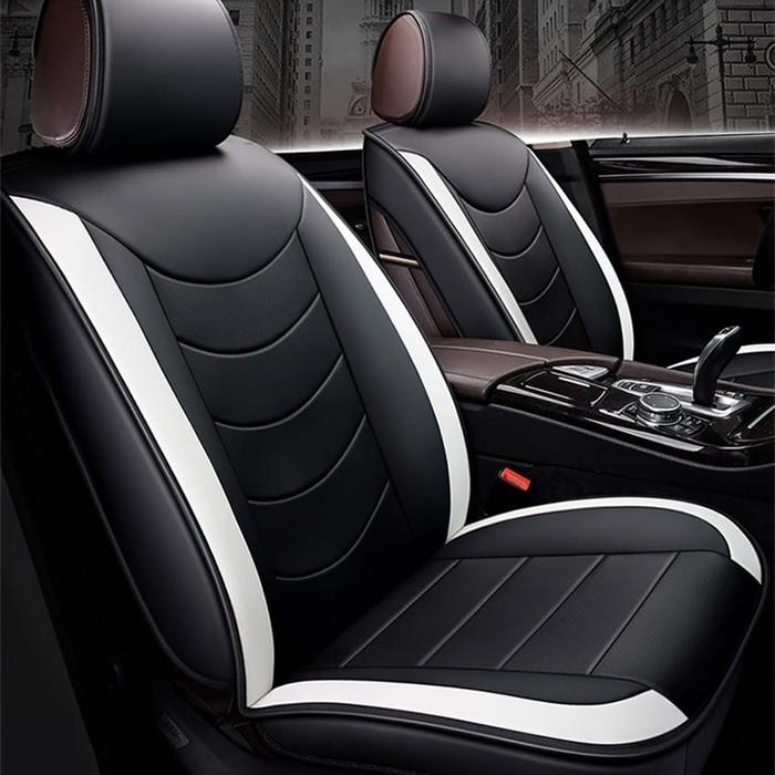 Gambar cover jok mobil avanza 2008 2013 + karpet dasar warna hitam motif - hitam putih dari berkah jaya kencana undefined Tokopedia