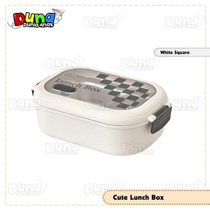 Gambar Kotak Makan Bekal Anak Cute Bento Lunch Box Set Stainless Steel - White Square dari Duna Store undefined Tokopedia