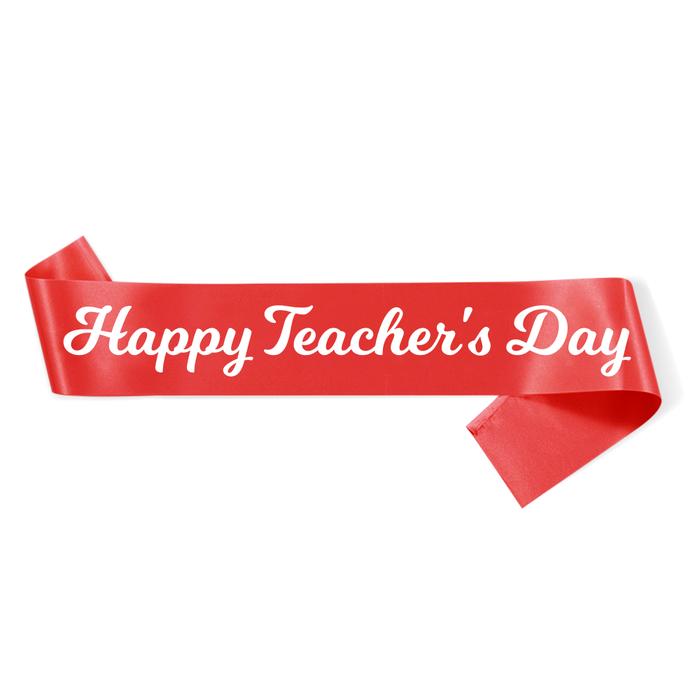 Gambar Selempang Sash  Happy Teachers' Day // Hari Guru // Pengajar - Merah dari Honeypack undefined Tokopedia