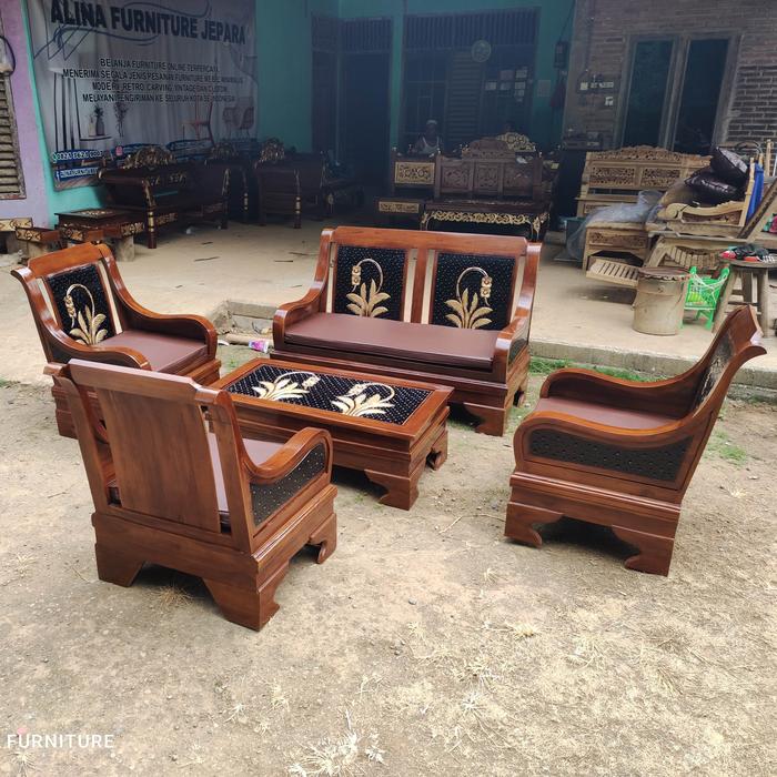 Gambar KURSI TAMU JATI MINIMALIS TERBARU - BUSA DUDUKAN dari ALINA FURNITURE JEPARA undefined Tokopedia