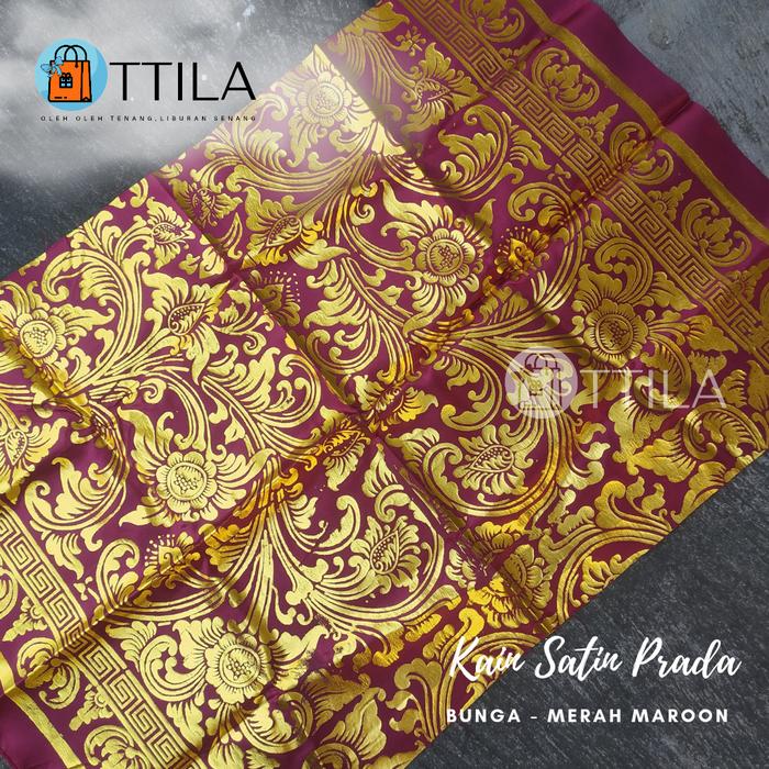 Gambar Kain Prada Bali Satin Emas Motif Wajik Pakaian Adat Tari Bali-Ottila - Merah, 1 meter dari Ottila undefined 4 Tokopedia