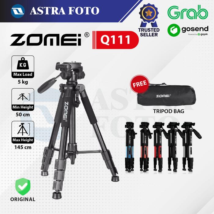 Gambar ZOMEI Q111 PROFESIONAL VIDEO TRIPOD KAMERA & HANDPHONE - Tripod Only, Hitam dari Astra Foto undefined Tokopedia