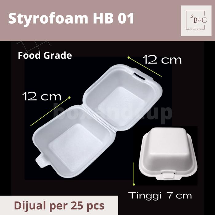 Gambar Sterofoam / Styrofoam / Gabus Makanan / Dus Foam / Kotak Tempat Nasi - HB 01 dari Box and Cup undefined Tokopedia