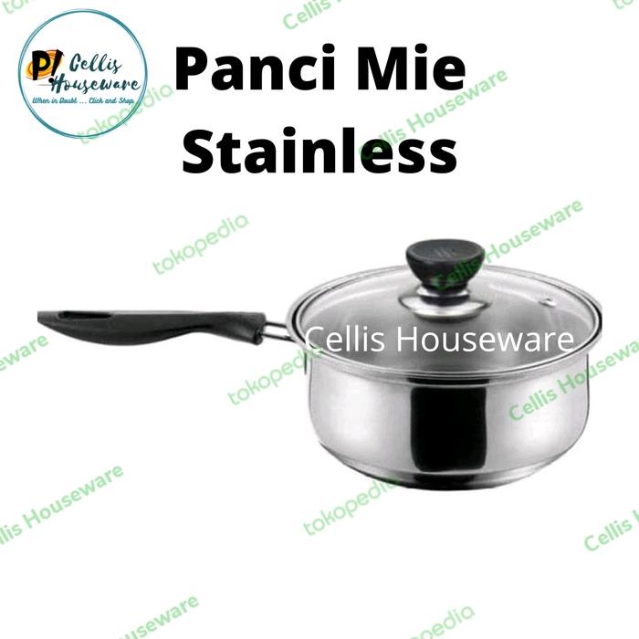 Gambar Panci Mie Stainless + Tutup Kaca - 16 cm dari Cellis Houseware undefined Tokopedia