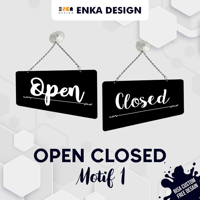 Gambar Sign Board, Open Closed Elegan | Free Custom 5x15 cm - Motif 1, UK 5 X 15 CM dari Enka Design undefined Tokopedia