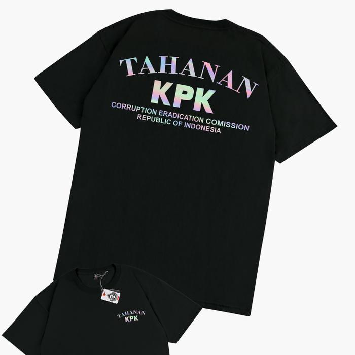 Gambar Kaos Baju TAHANAN KPK KOMISI PEMBERANTASAN KORUPSI Kaos Distro - KRMK - V2 HITAM, M dari KRMK Karimake undefined Tokopedia
