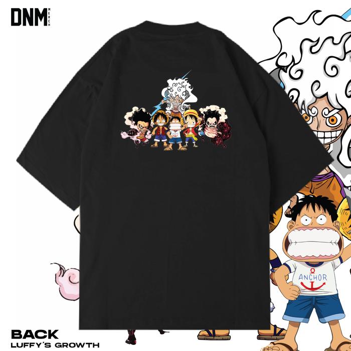 Gambar Kaos Anime One Piece Oversized - Luffy Worst Generation | DNM - Hitam, L dari Devil No Mi undefined Tokopedia