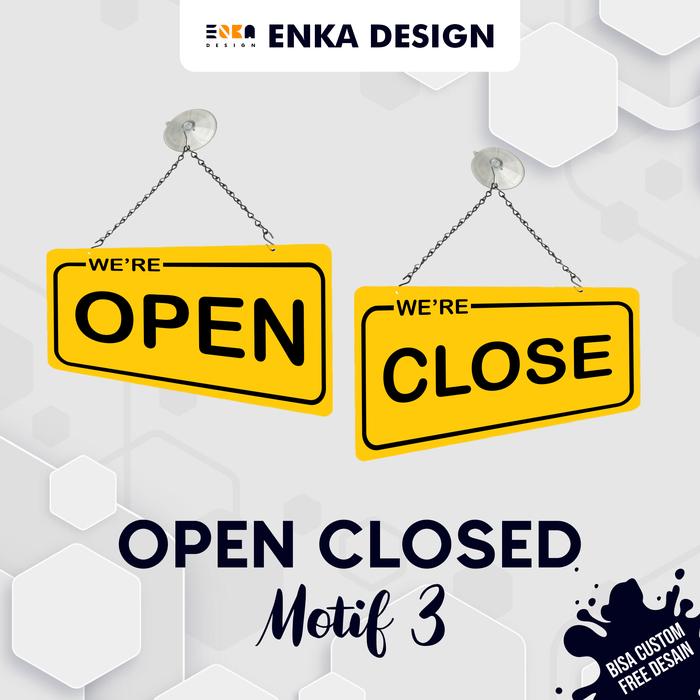 Gambar Sign Board, Open Closed Elegan | Free Custom 5x15 cm - Motif 3, UK 30 X 45 CM dari Enka Design undefined Tokopedia