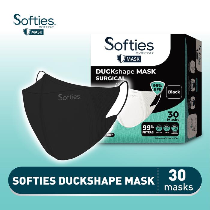 Gambar Softies Duckshape Mask Surgical 30s - Hitam dari Softex Indonesia undefined Tokopedia
