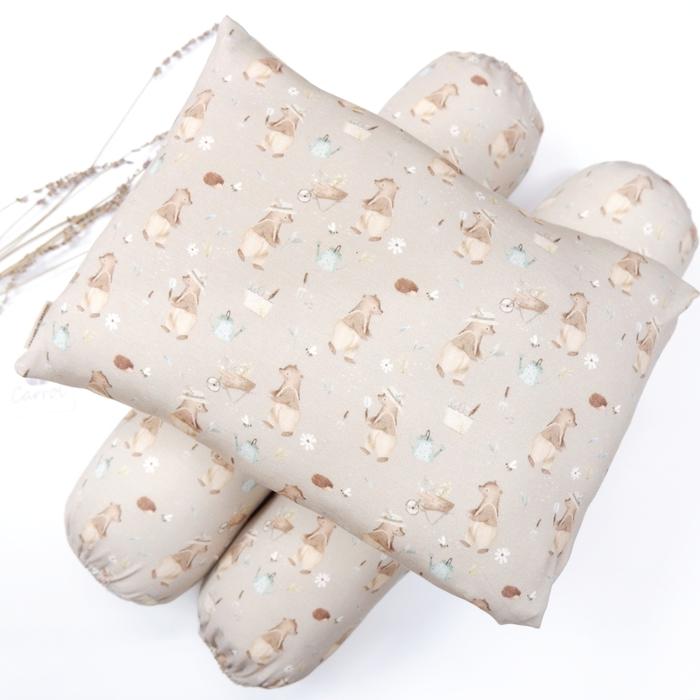 Gambar Carrol Baby Pillow n Bolster Toodler-Bantal Guling Toodler Tencel Bear - Farm Bear Brown, Pillow Case dari Carrol Baby undefined Tokopedia