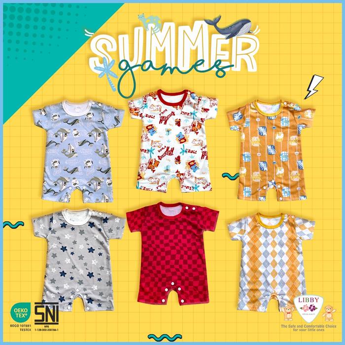 Gambar 1 Pcs LIBBY Baju Kodok Segiempat / Romper Motif | Baju Bayi - Summer Games dari Baju Bayi Ku undefined 5 Tokopedia